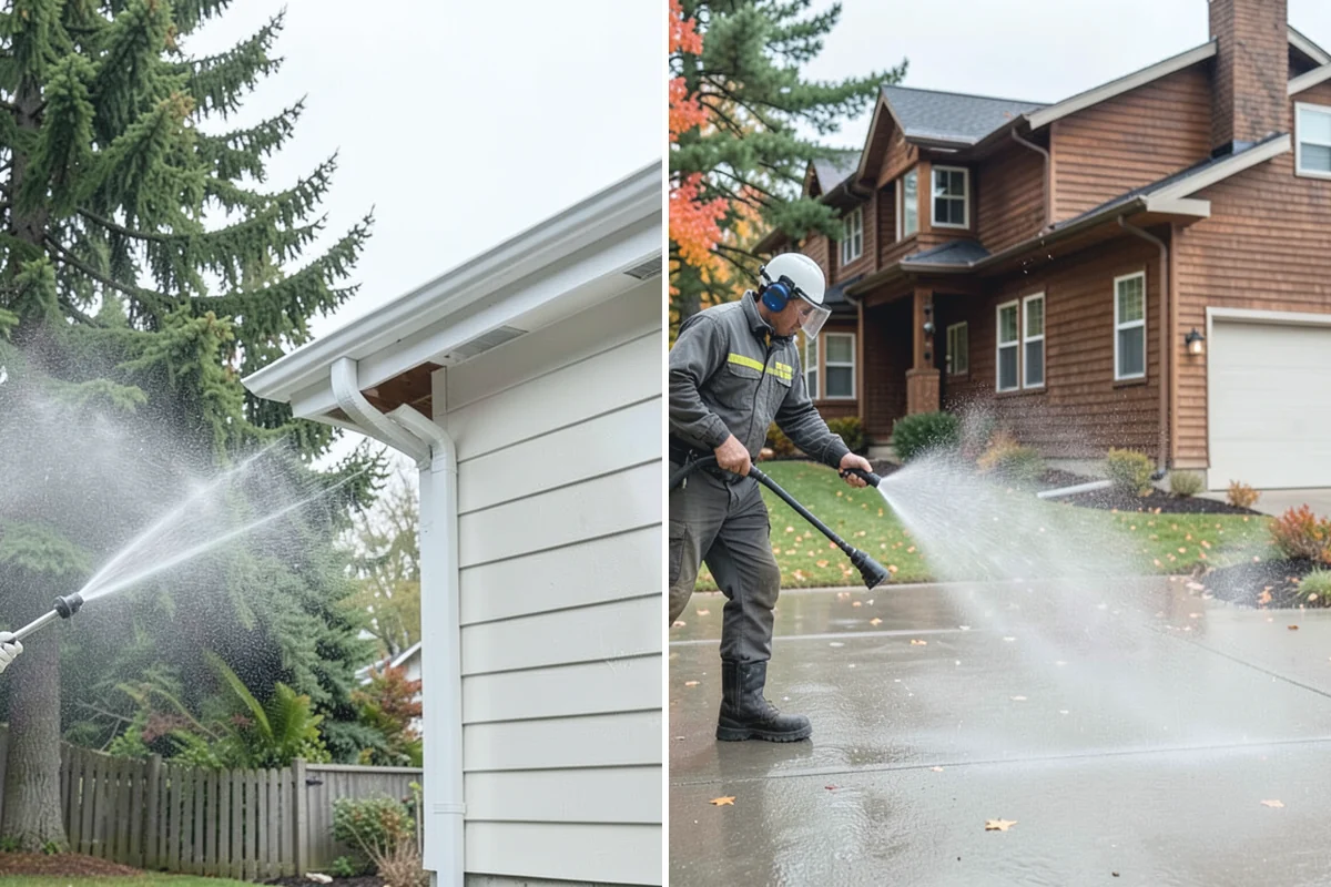 Dumpster Pad Cleaning in Renton, King County, WA - Clear loose debris from the pad and enclosure