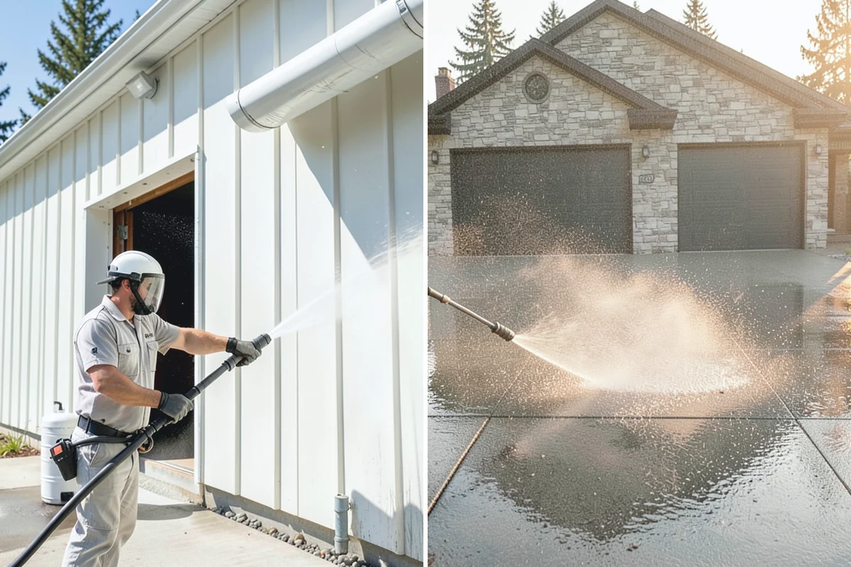 Dumpster Pad Cleaning in Skykomish, King County, WA - Clear loose debris from the pad and enclosure