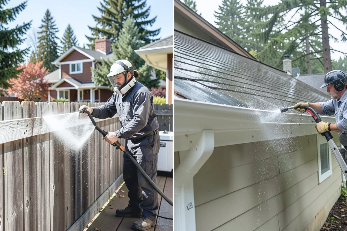 Dumpster Pad Cleaning in South Prairie, Pierce County, WA - Clear loose debris from the pad and enclosure