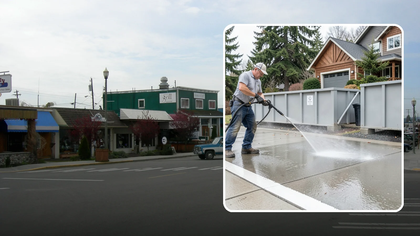 Dumpster Pad Cleaning in Stanwood, Snohomish County, WA - We scrub and sanitize dumpster pads at Washington businesses to eliminate odor, grime, and pest-attracting residue.