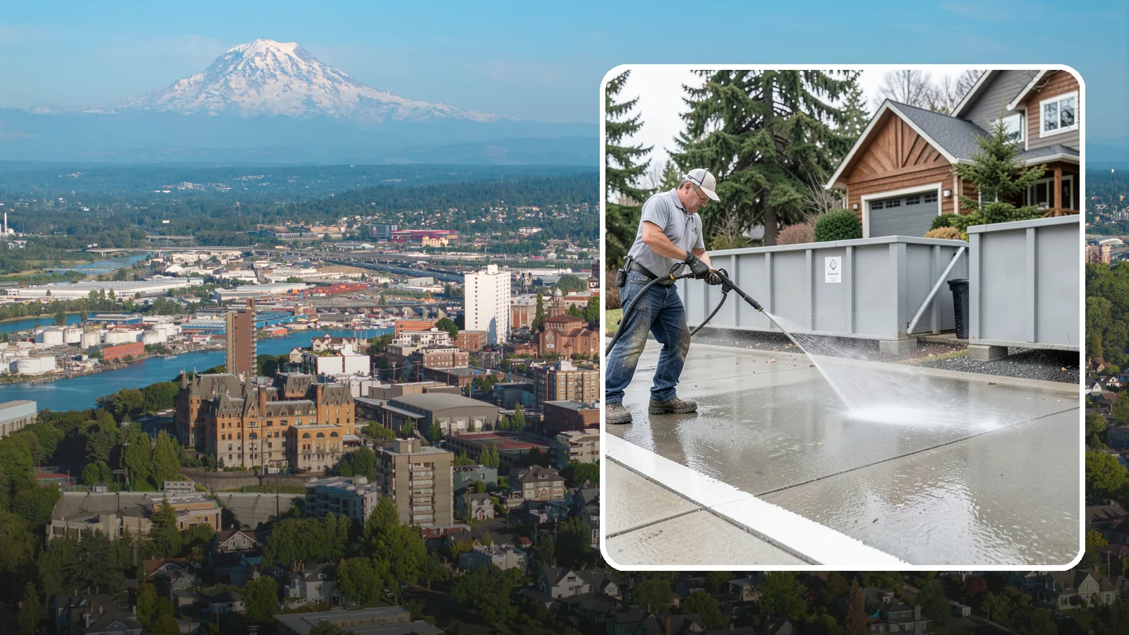 Dumpster Pad Cleaning in Tacoma, Pierce County, WA - We scrub and sanitize dumpster pads at Washington businesses to eliminate odor, grime, and pest-attracting residue.