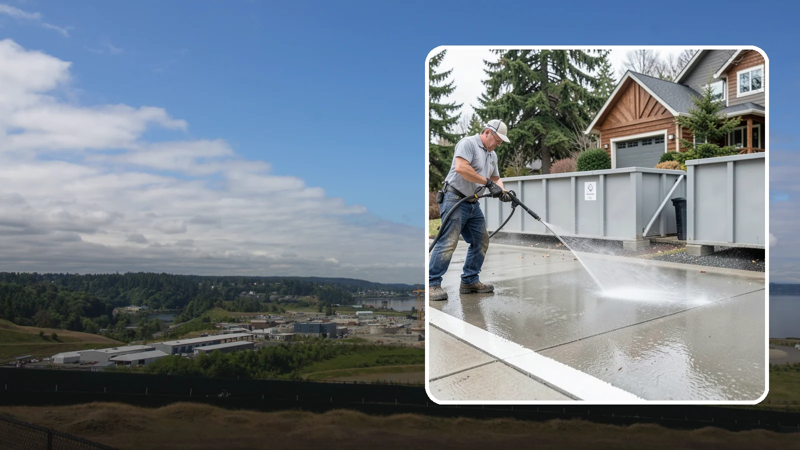 Dumpster Pad Cleaning in University Place, Pierce County, WA - We scrub and sanitize dumpster pads at Washington businesses to eliminate odor, grime, and pest-attracting residue.