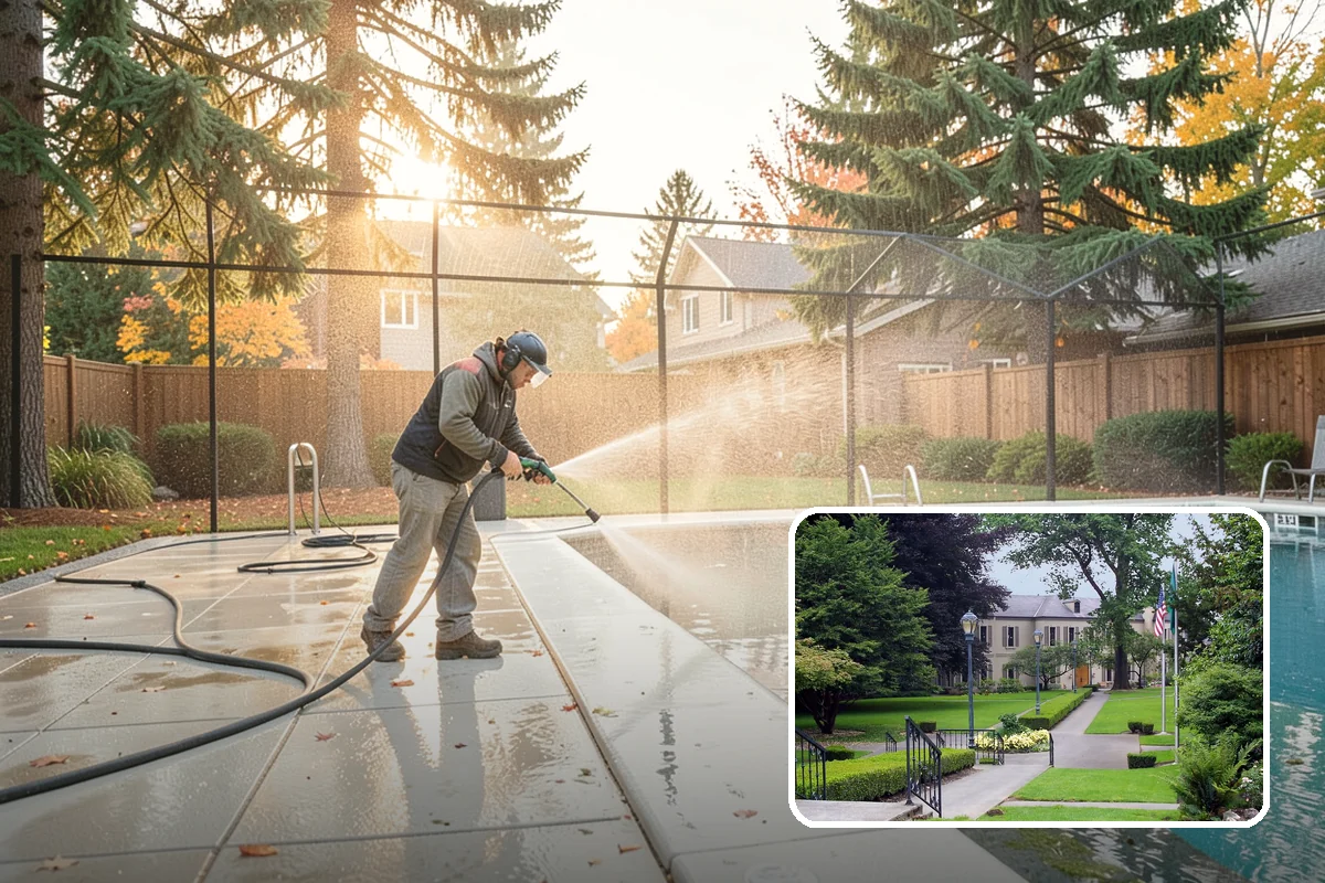 Dumpster Pad Cleaning in Woodinville, King County, WA - Eliminates foul odors from decaying waste