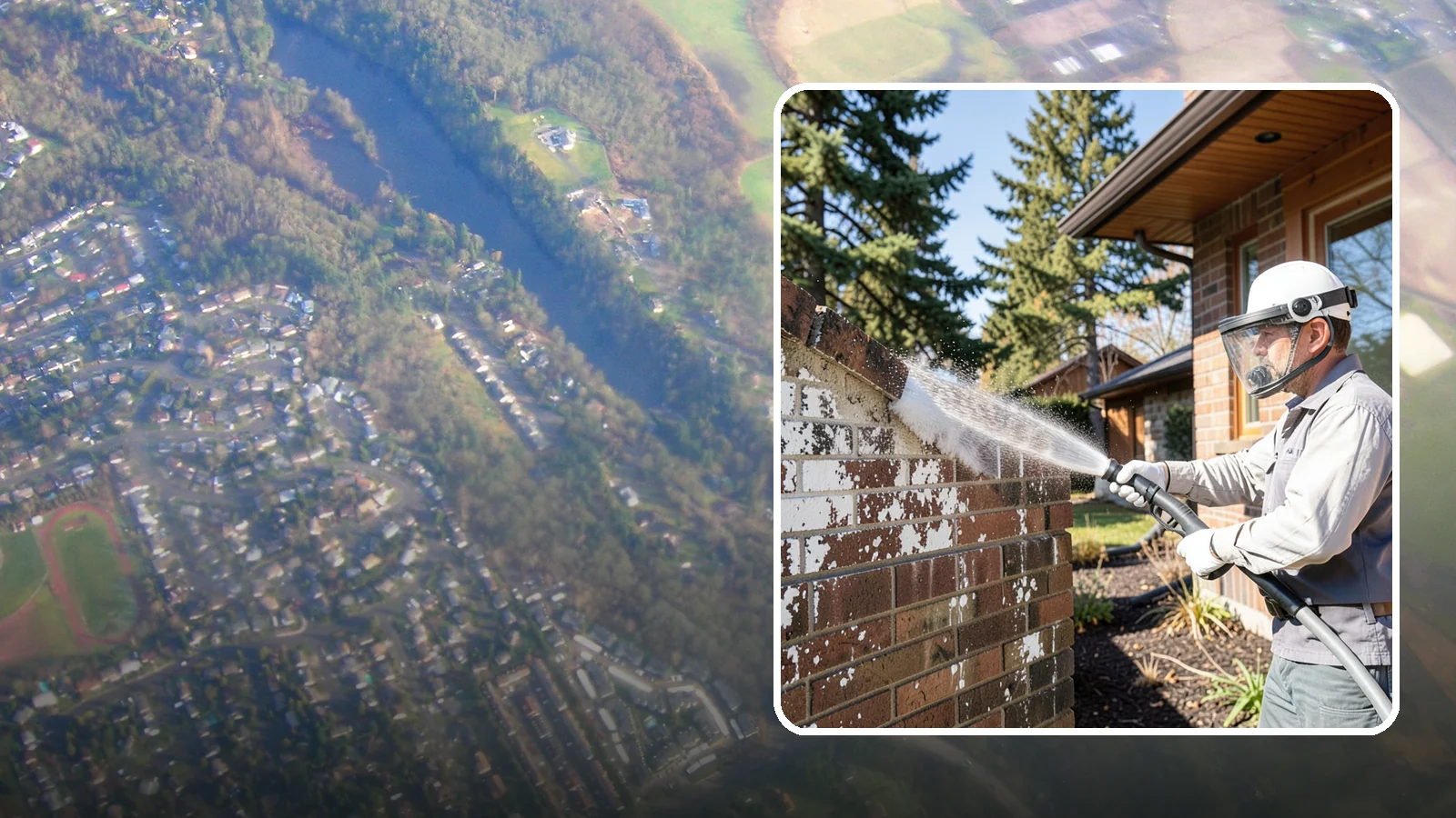 Efflorescence Removal in Algona, King County, WA - Dissolve and remove the white efflorescence crystals that Washington's wet climate pushes to the surface of masonry.