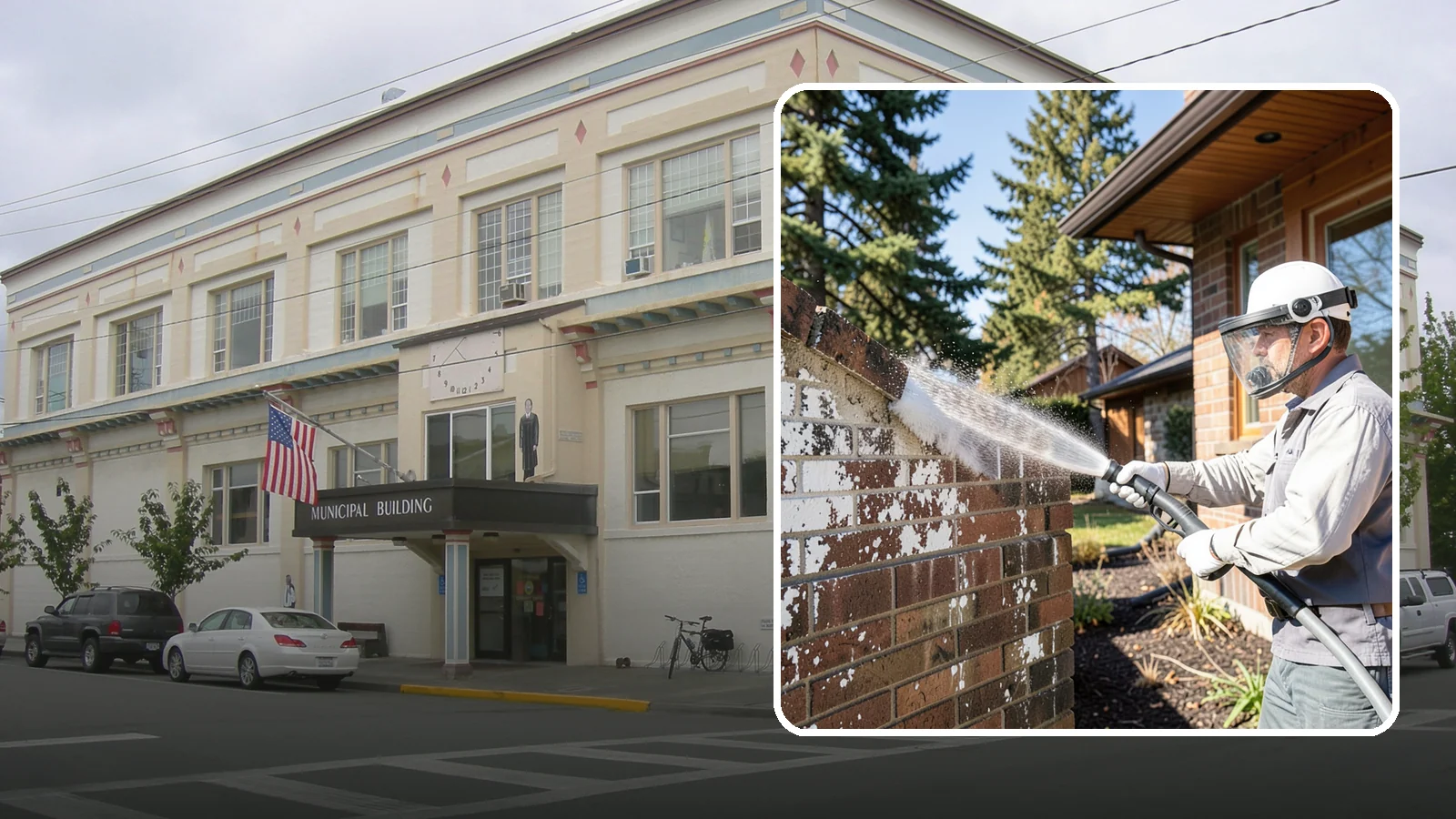 Efflorescence Removal in Anacortes, Skagit County, WA - Dissolve and remove the white efflorescence crystals that Washington's wet climate pushes to the surface of masonry.