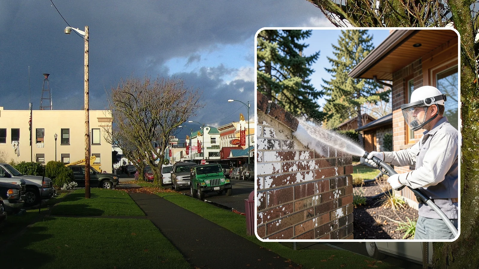 Efflorescence Removal in Arlington, Snohomish County, WA - Dissolve and remove the white efflorescence crystals that Washington's wet climate pushes to the surface of masonry.