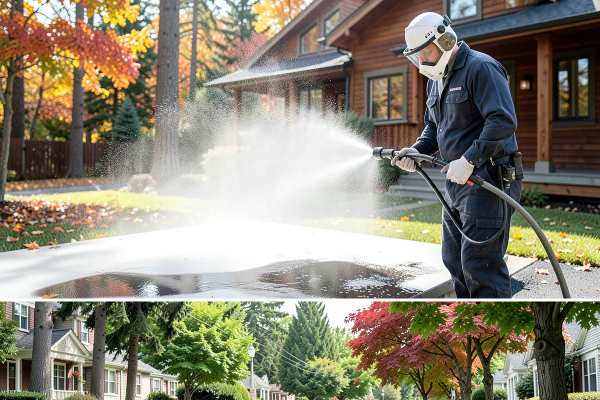 Efflorescence Removal in Beaux Arts Village, King County, WA - Summer is the right time because a dry surface reduces the wicking that produces efflorescence, letting the treatment work and...