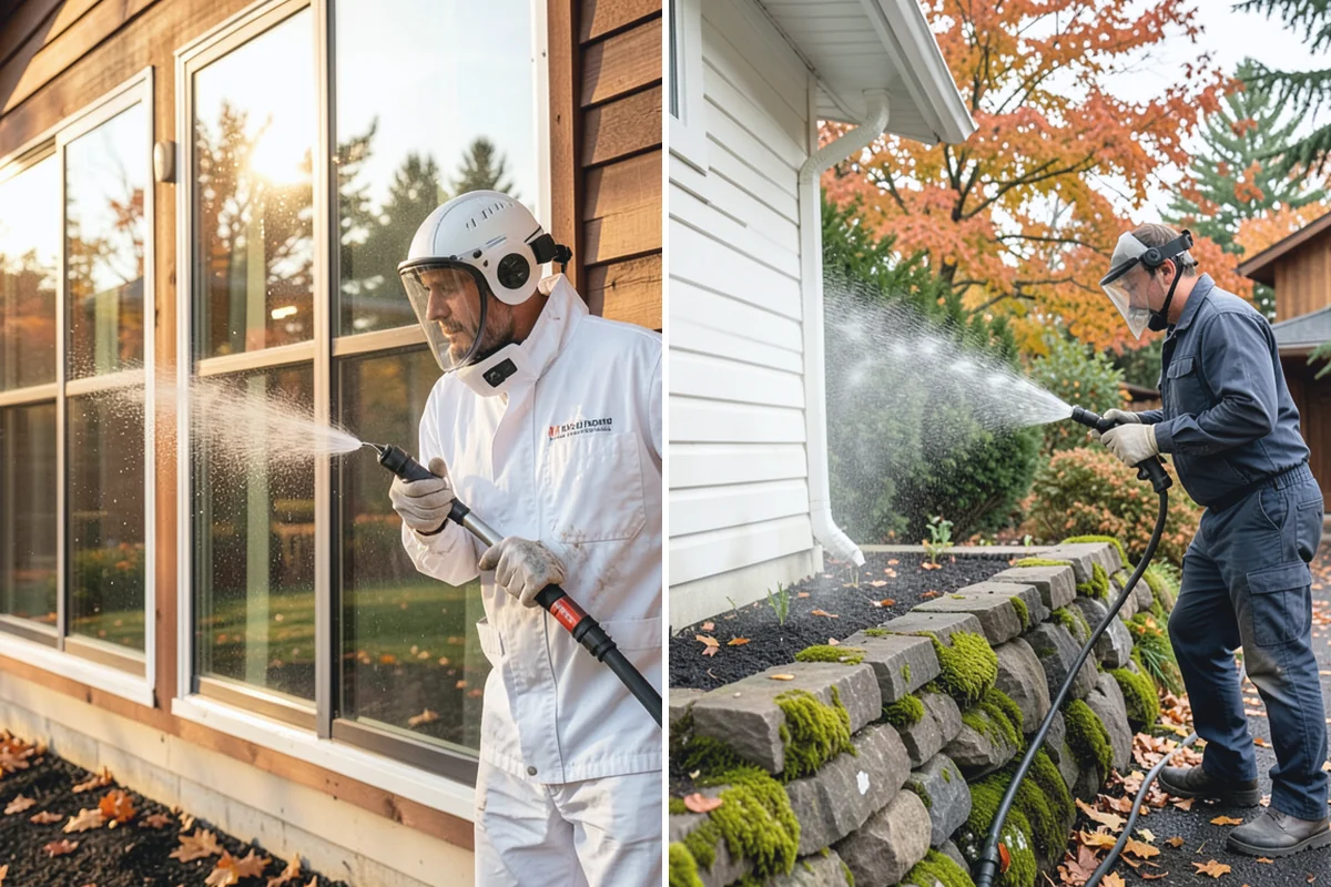 Efflorescence Removal in Bonney Lake, Pierce County, WA - Dry-brush loose surface crystals from the masonry