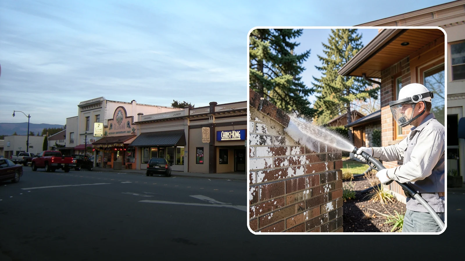 Efflorescence Removal in Burlington, Skagit County, WA - Dissolve and remove the white efflorescence crystals that Washington's wet climate pushes to the surface of masonry.