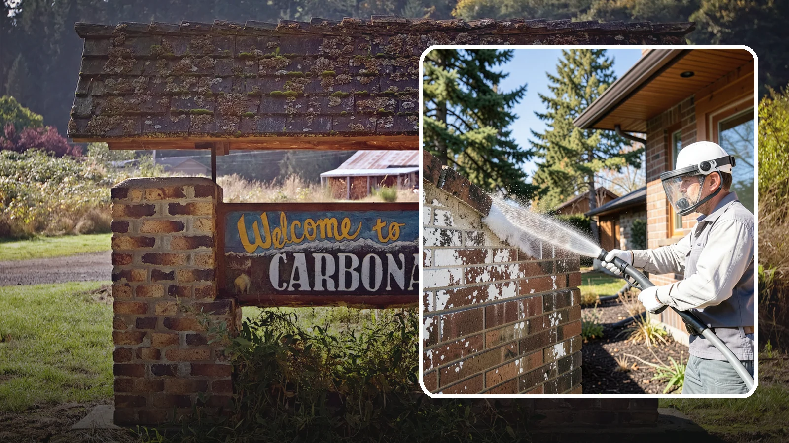 Efflorescence Removal in Carbonado, Pierce County, WA - Dissolve and remove the white efflorescence crystals that Washington's wet climate pushes to the surface of masonry.