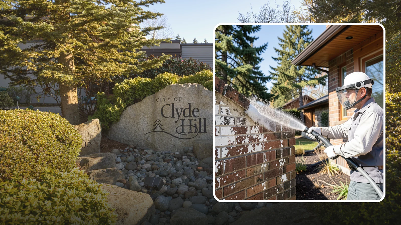 Efflorescence Removal in Clyde Hill, King County, WA - Dissolve and remove the white efflorescence crystals that Washington's wet climate pushes to the surface of masonry.