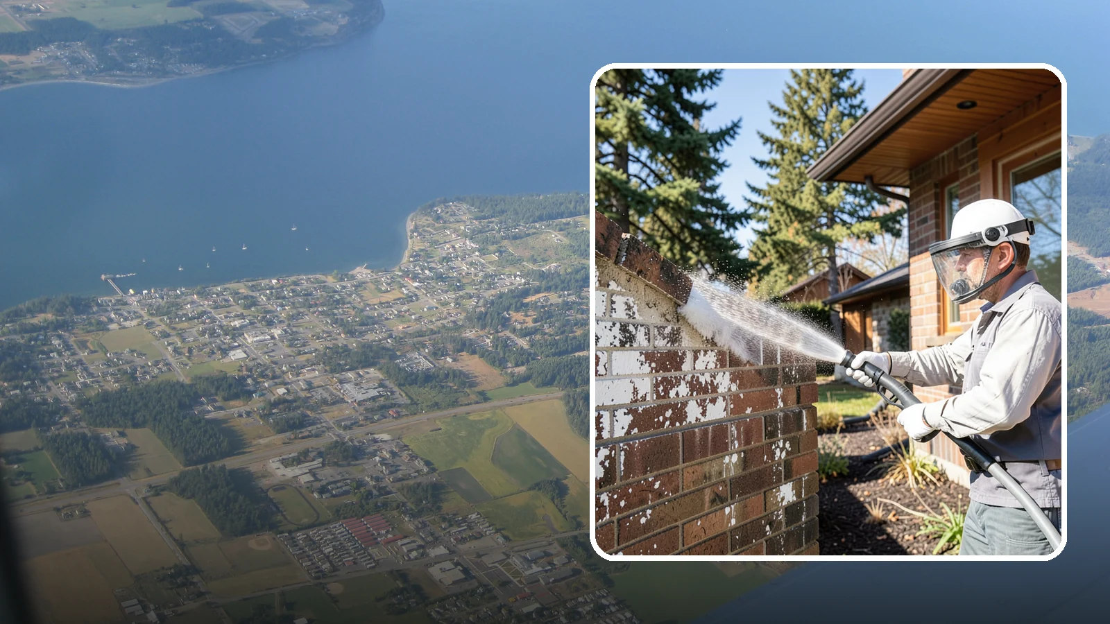 Efflorescence Removal in Coupeville, Island County, WA - Dissolve and remove the white efflorescence crystals that Washington's wet climate pushes to the surface of masonry.