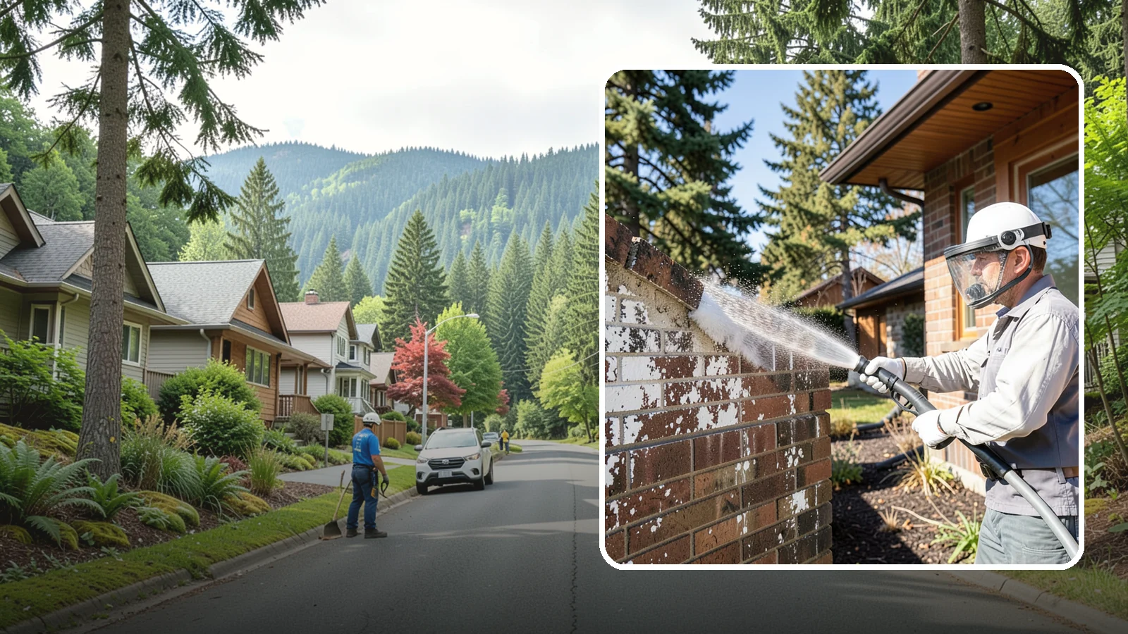 Efflorescence Removal in Darrington, Snohomish County, WA - Dissolve and remove the white efflorescence crystals that Washington's wet climate pushes to the surface of masonry.