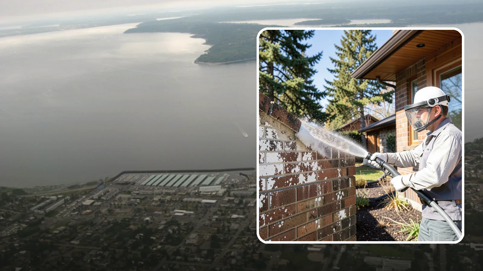 Efflorescence Removal in Des Moines, King County, WA - Dissolve and remove the white efflorescence crystals that Washington's wet climate pushes to the surface of masonry.