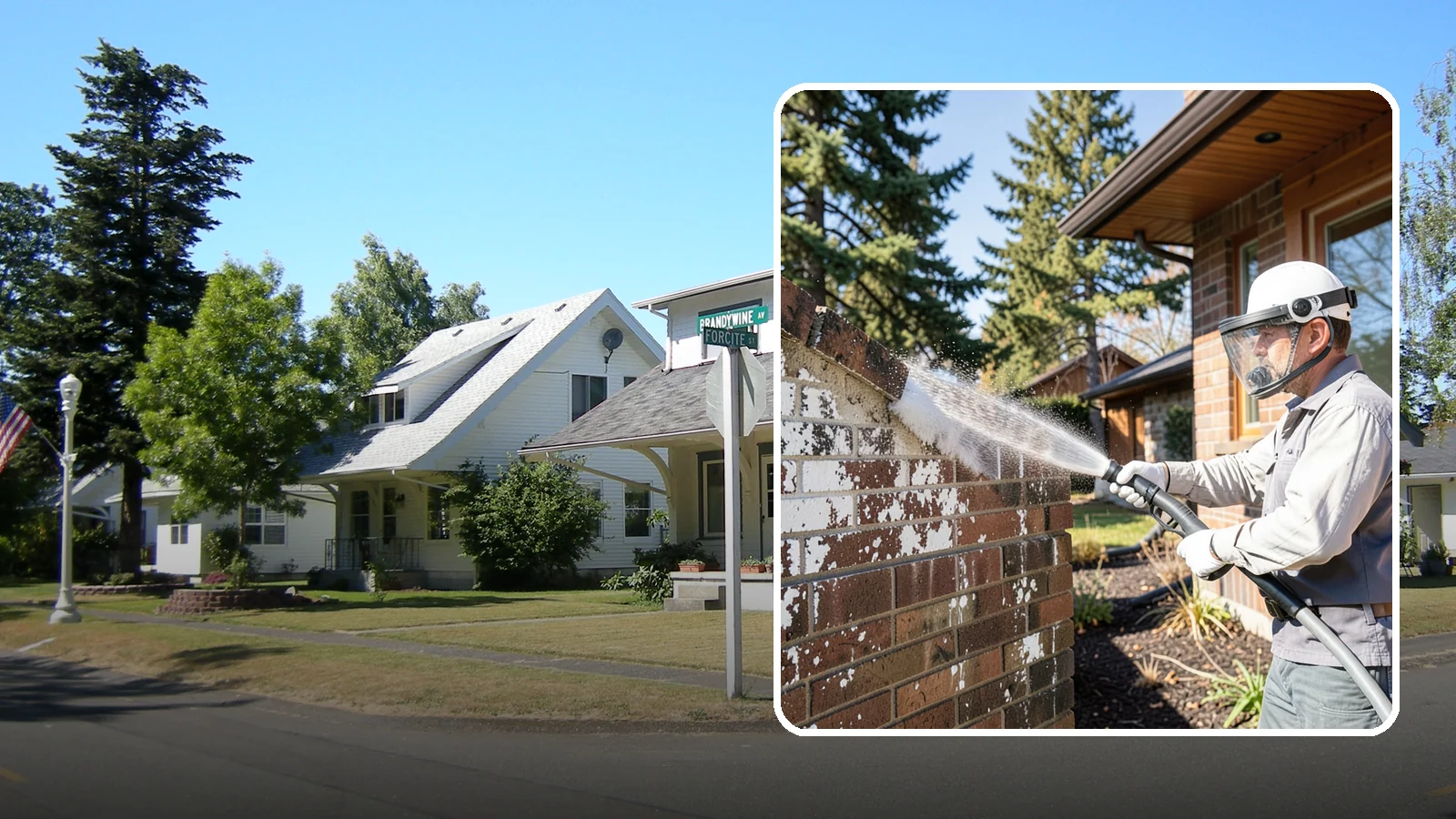 Efflorescence Removal in DuPont, Pierce County, WA - Dissolve and remove the white efflorescence crystals that Washington's wet climate pushes to the surface of masonry.