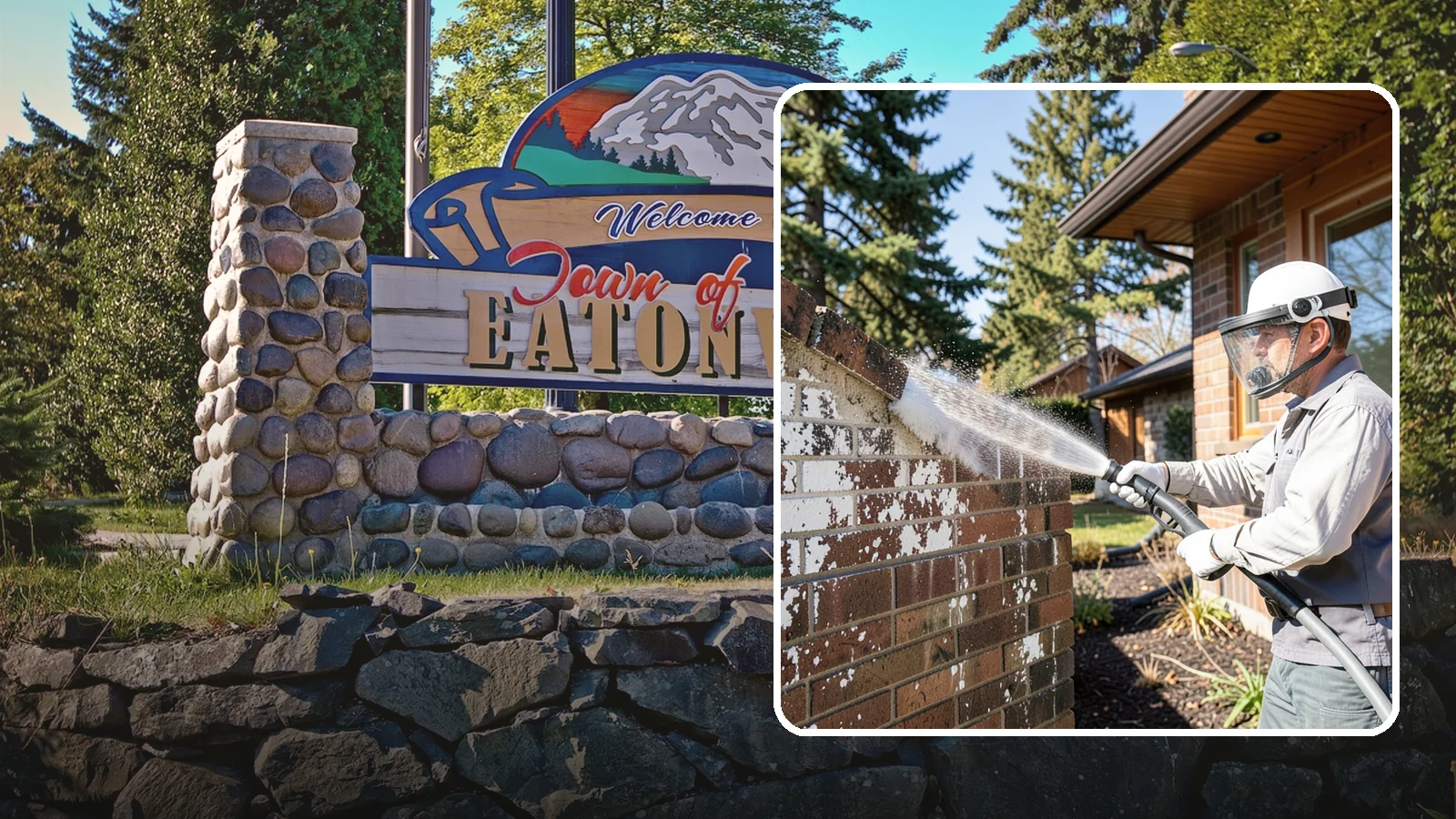 Efflorescence Removal in Eatonville, Pierce County, WA - Dissolve and remove the white efflorescence crystals that Washington's wet climate pushes to the surface of masonry.