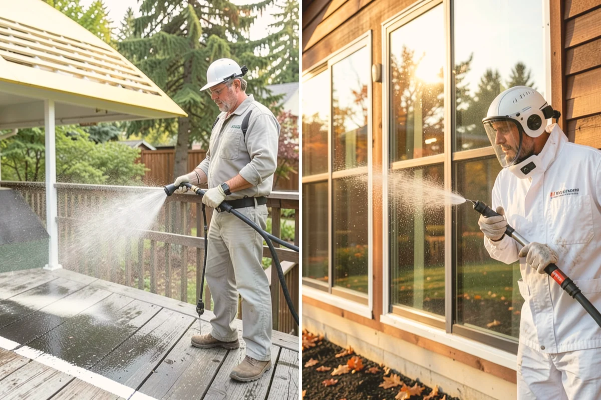 Efflorescence Removal in Eatonville, Pierce County, WA - Dry-brush loose surface crystals from the masonry