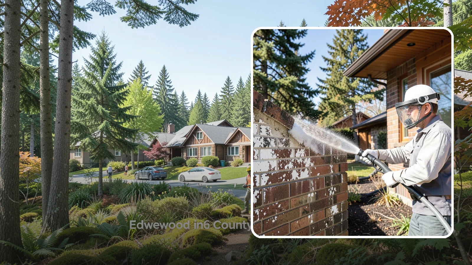Efflorescence Removal in Edgewood, Pierce County, WA - Dissolve and remove the white efflorescence crystals that Washington's wet climate pushes to the surface of masonry.