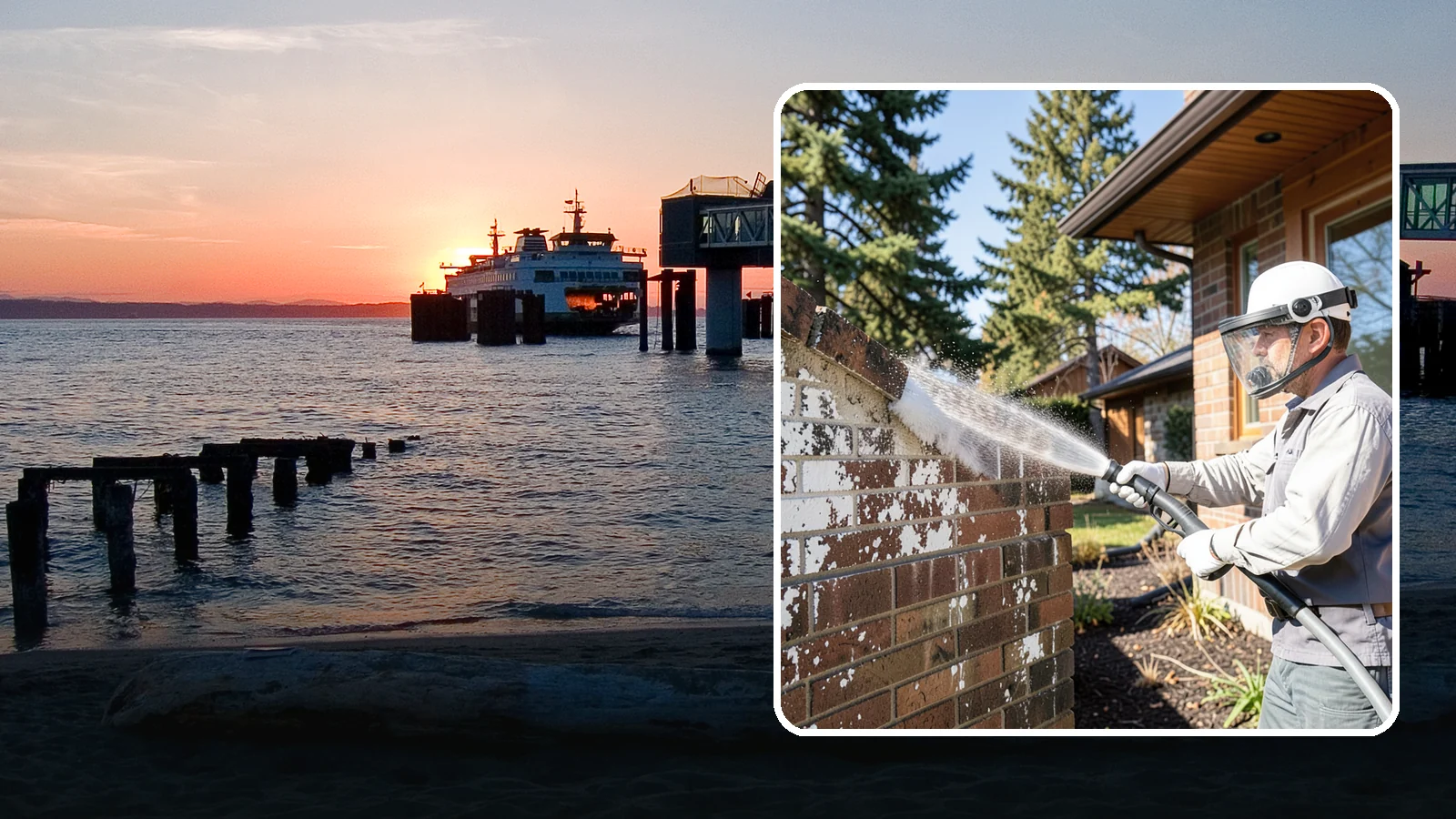 Efflorescence Removal in Edmonds, Snohomish County, WA - Dissolve and remove the white efflorescence crystals that Washington's wet climate pushes to the surface of masonry.