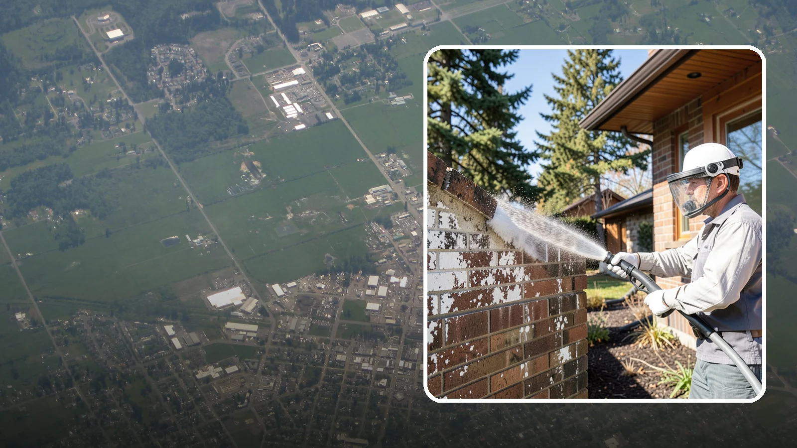Efflorescence Removal in Enumclaw, King County, WA - Dissolve and remove the white efflorescence crystals that Washington's wet climate pushes to the surface of masonry.