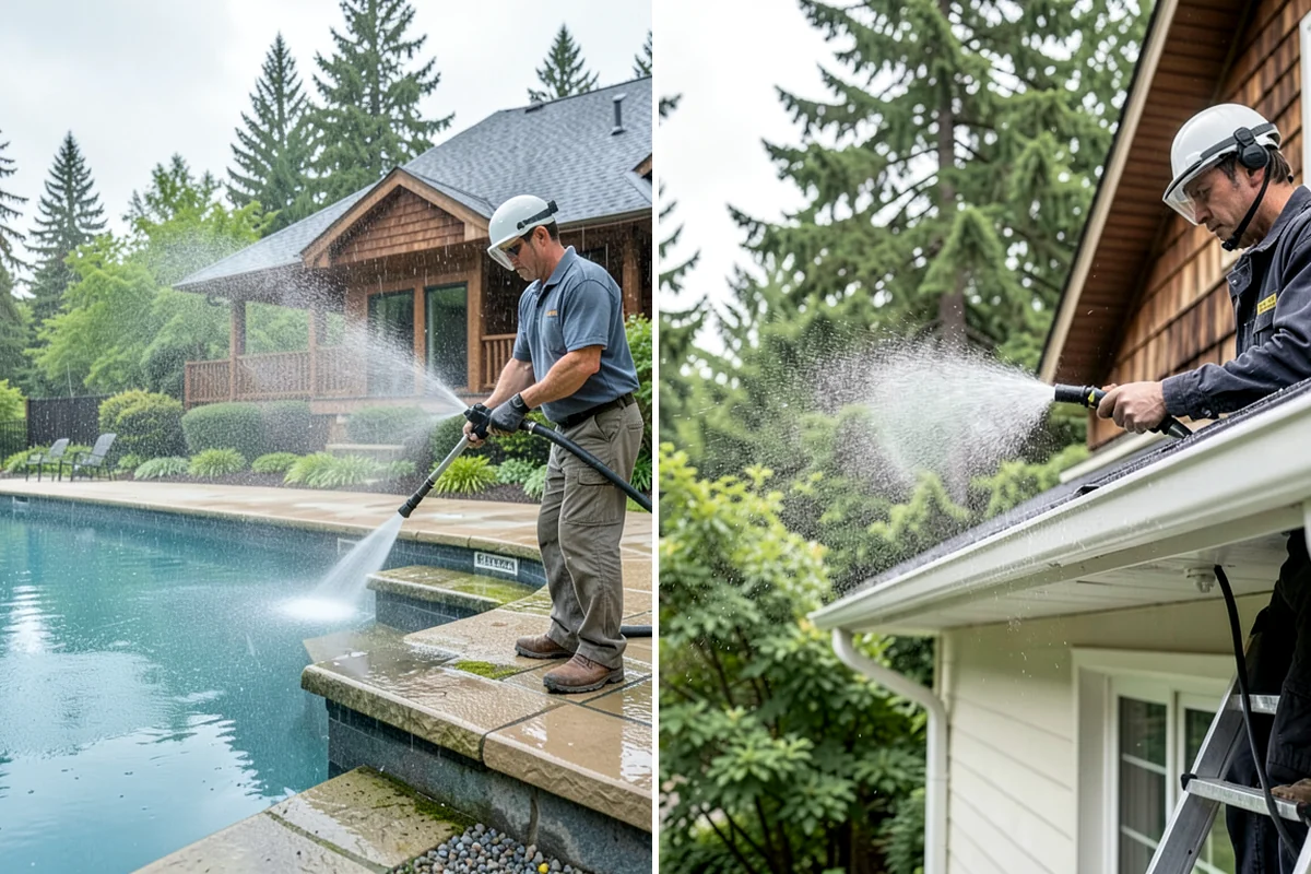 Efflorescence Removal in Enumclaw, King County, WA - Dry-brush loose surface crystals from the masonry