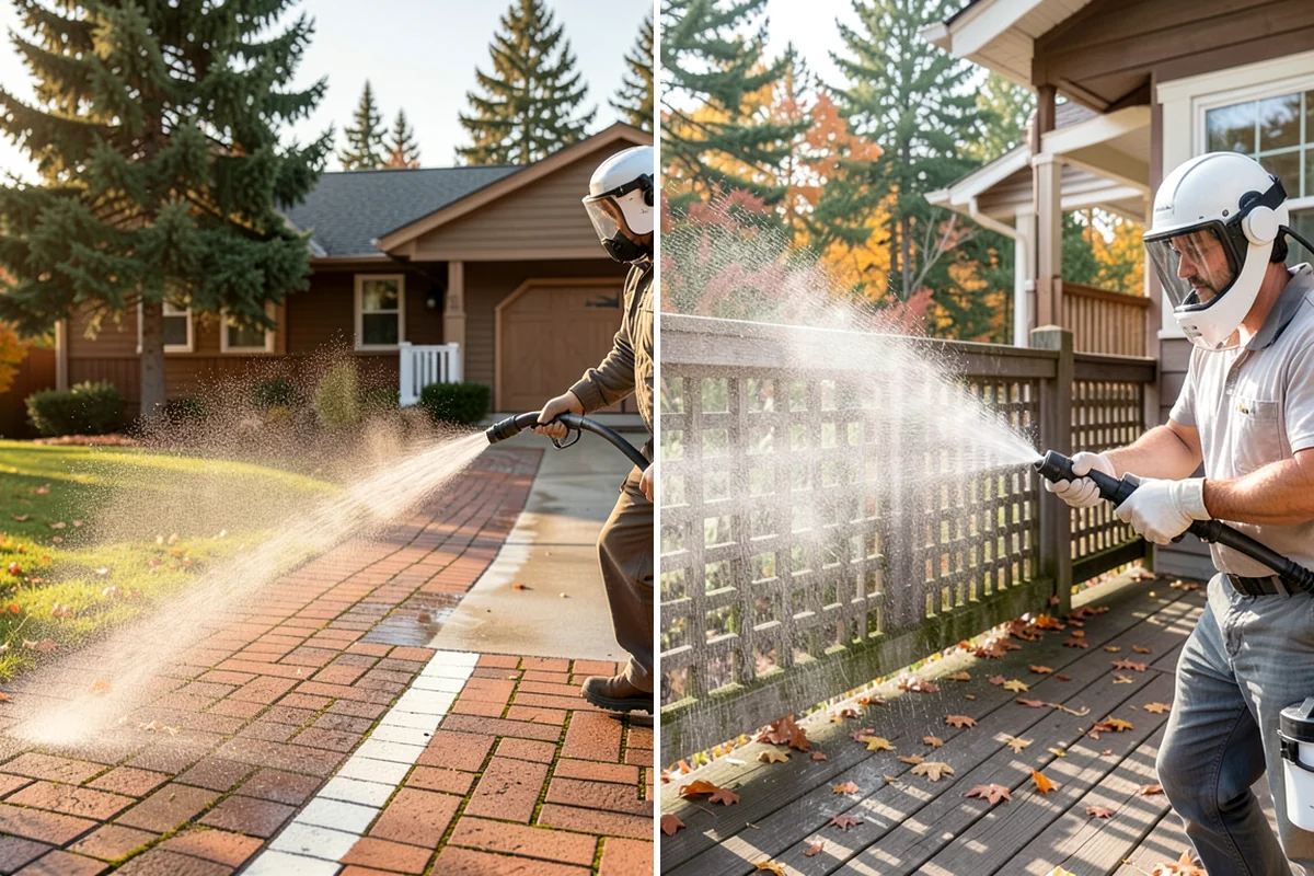 Efflorescence Removal in Federal Way, King County, WA - Dry-brush loose surface crystals from the masonry