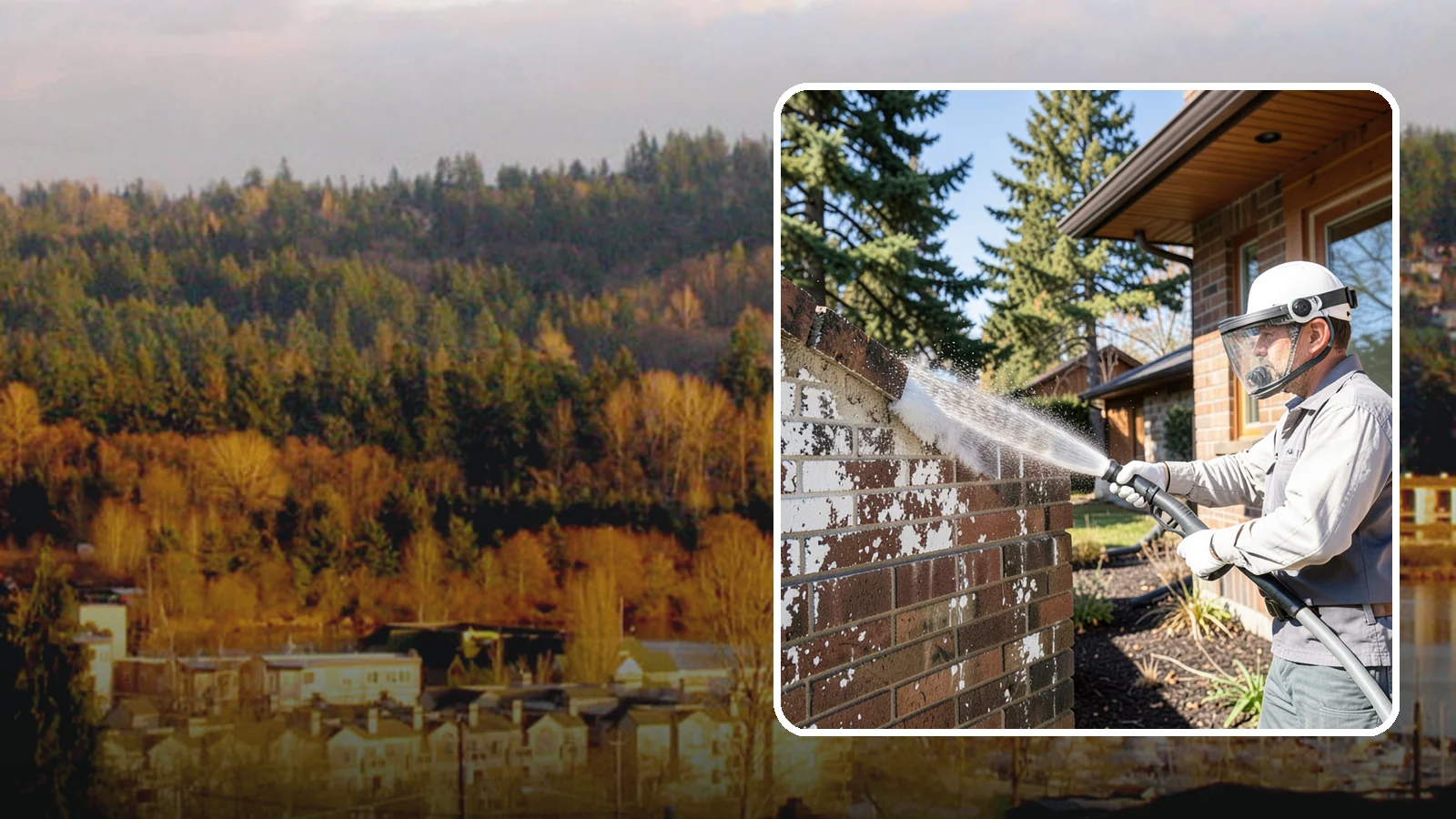 Efflorescence Removal in Kenmore, King County, WA - Dissolve and remove the white efflorescence crystals that Washington's wet climate pushes to the surface of masonry.