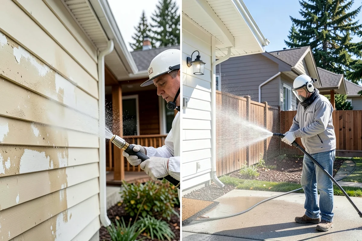Efflorescence Removal in Kenmore, King County, WA - Dry-brush loose surface crystals from the masonry
