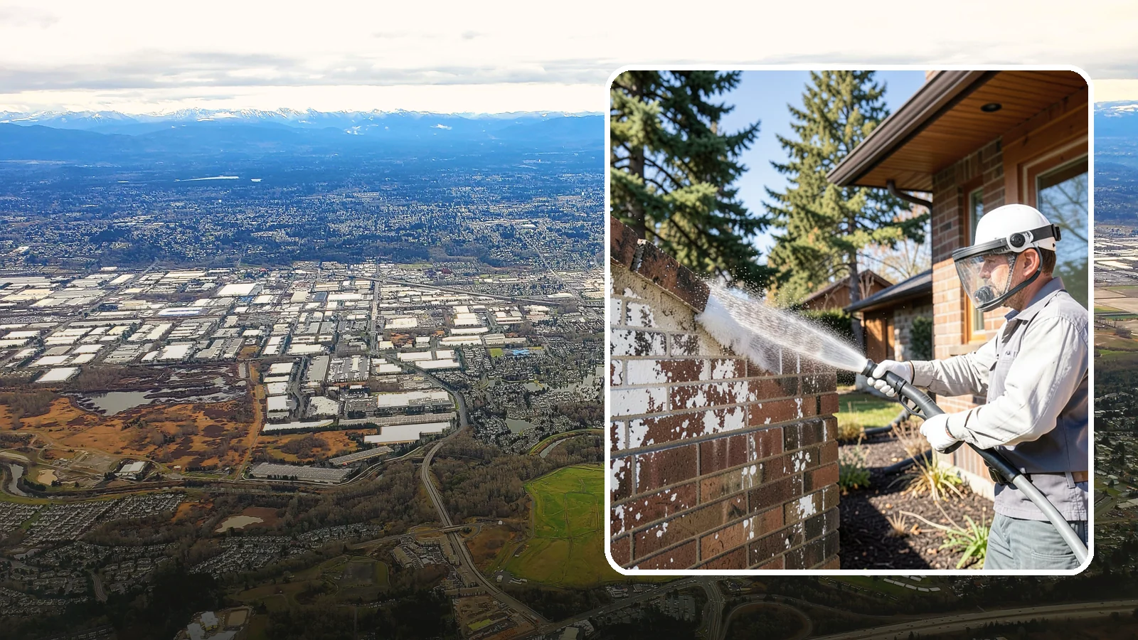 Efflorescence Removal in Kent, King County, WA - Dissolve and remove the white efflorescence crystals that Washington's wet climate pushes to the surface of masonry.