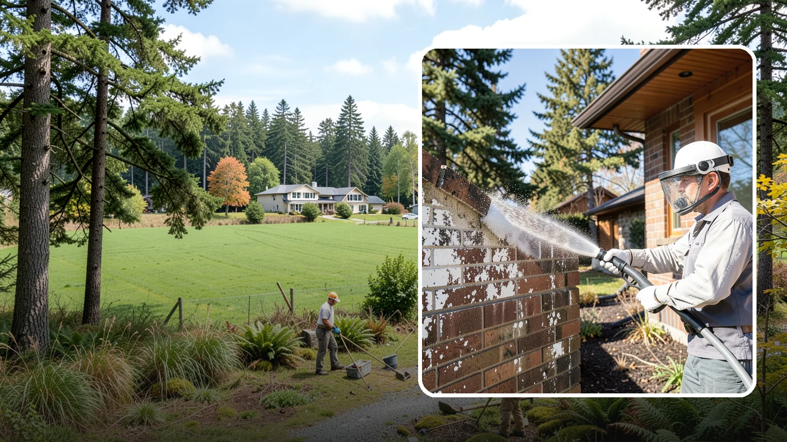 Efflorescence Removal in Lyman, Skagit County, WA - Dissolve and remove the white efflorescence crystals that Washington's wet climate pushes to the surface of masonry.