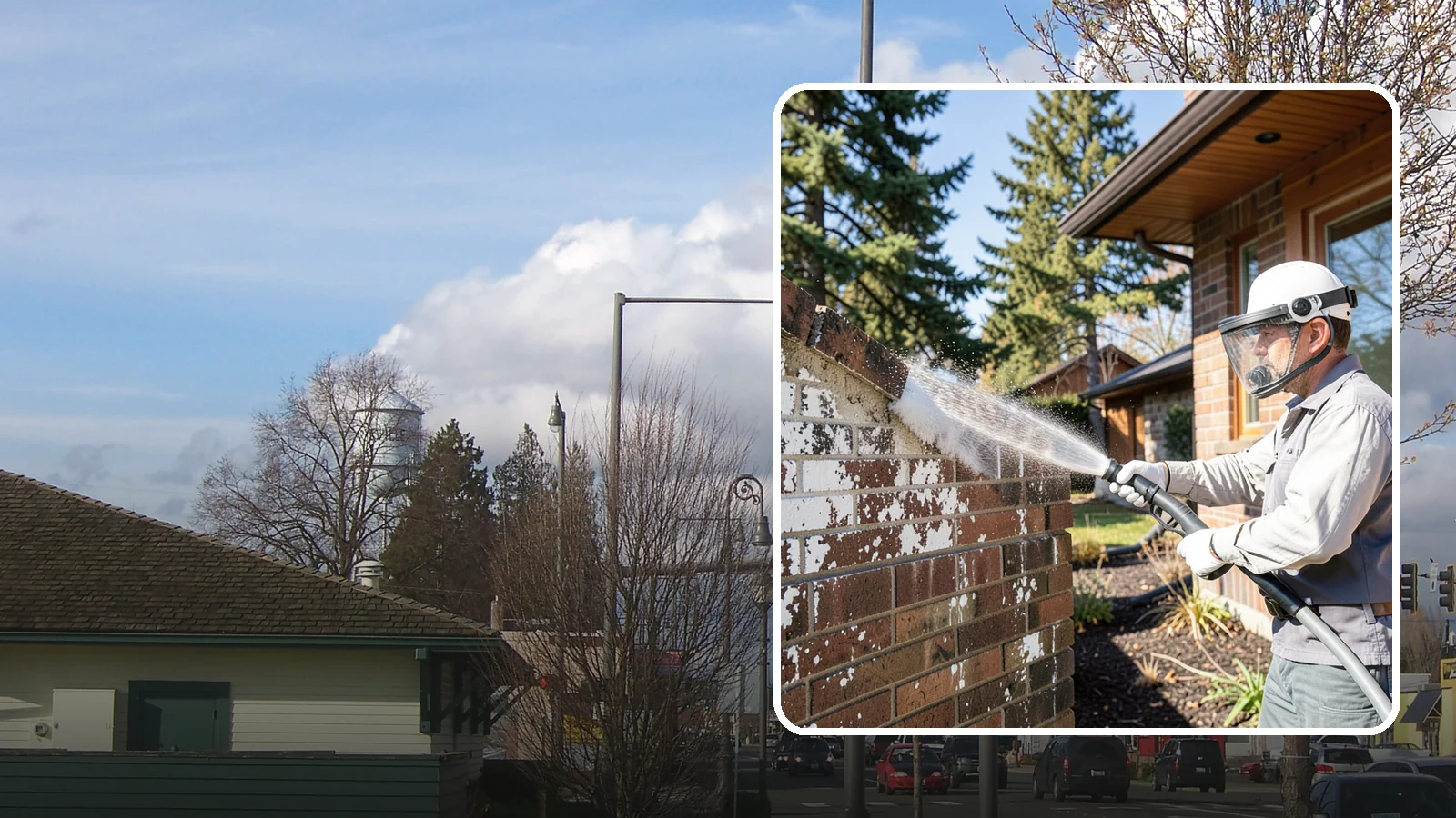 Efflorescence Removal in Marysville, Snohomish County, WA - Dissolve and remove the white efflorescence crystals that Washington's wet climate pushes to the surface of masonry.