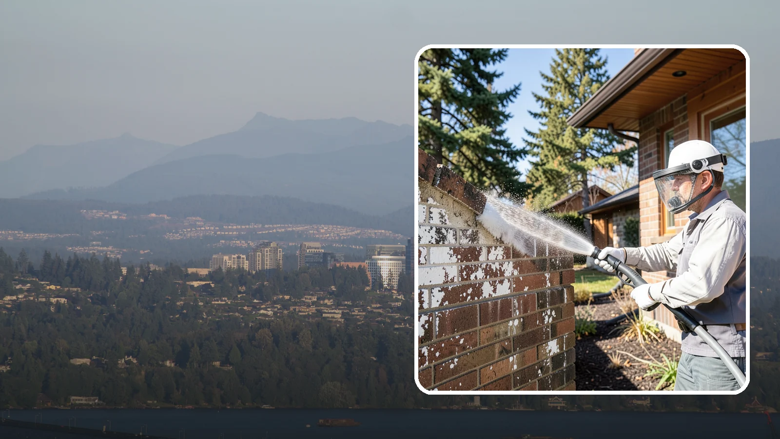 Efflorescence Removal in Medina, King County, WA - Dissolve and remove the white efflorescence crystals that Washington's wet climate pushes to the surface of masonry.