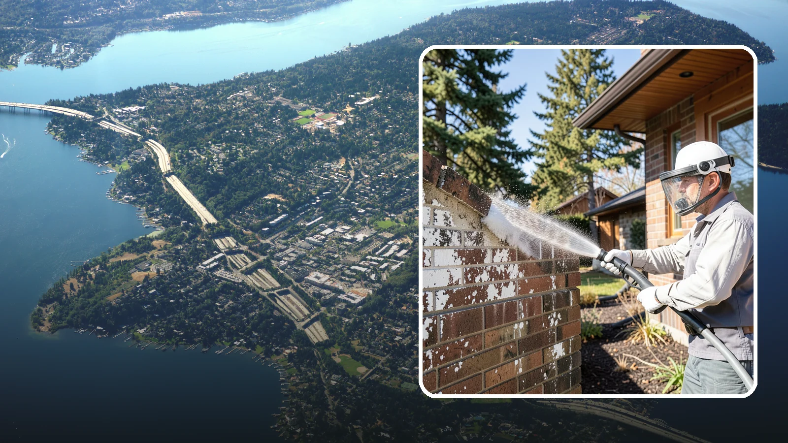 Efflorescence Removal in Mercer Island, King County, WA - Dissolve and remove the white efflorescence crystals that Washington's wet climate pushes to the surface of masonry.