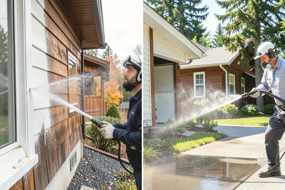 Efflorescence Removal in Mercer Island, King County, WA - Dry-brush loose surface crystals from the masonry