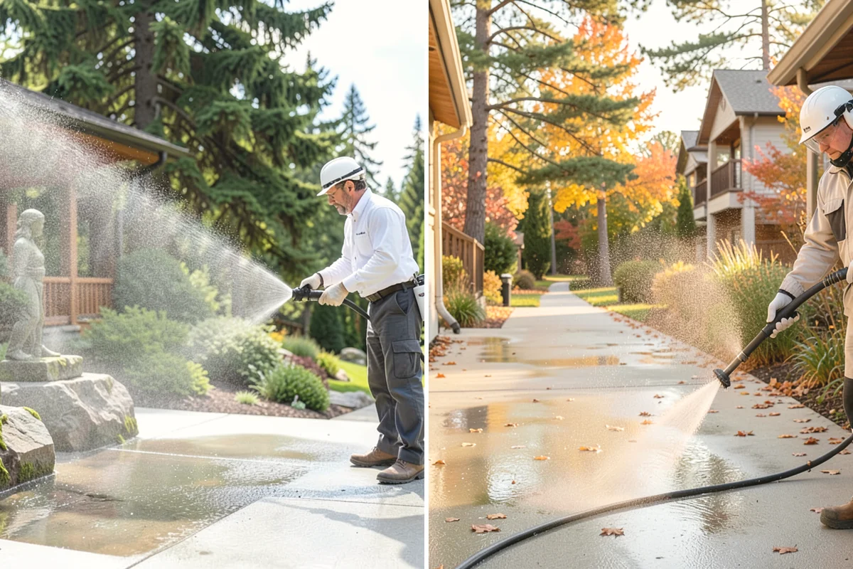 Efflorescence Removal in Mill Creek, Snohomish County, WA - Dry-brush loose surface crystals from the masonry