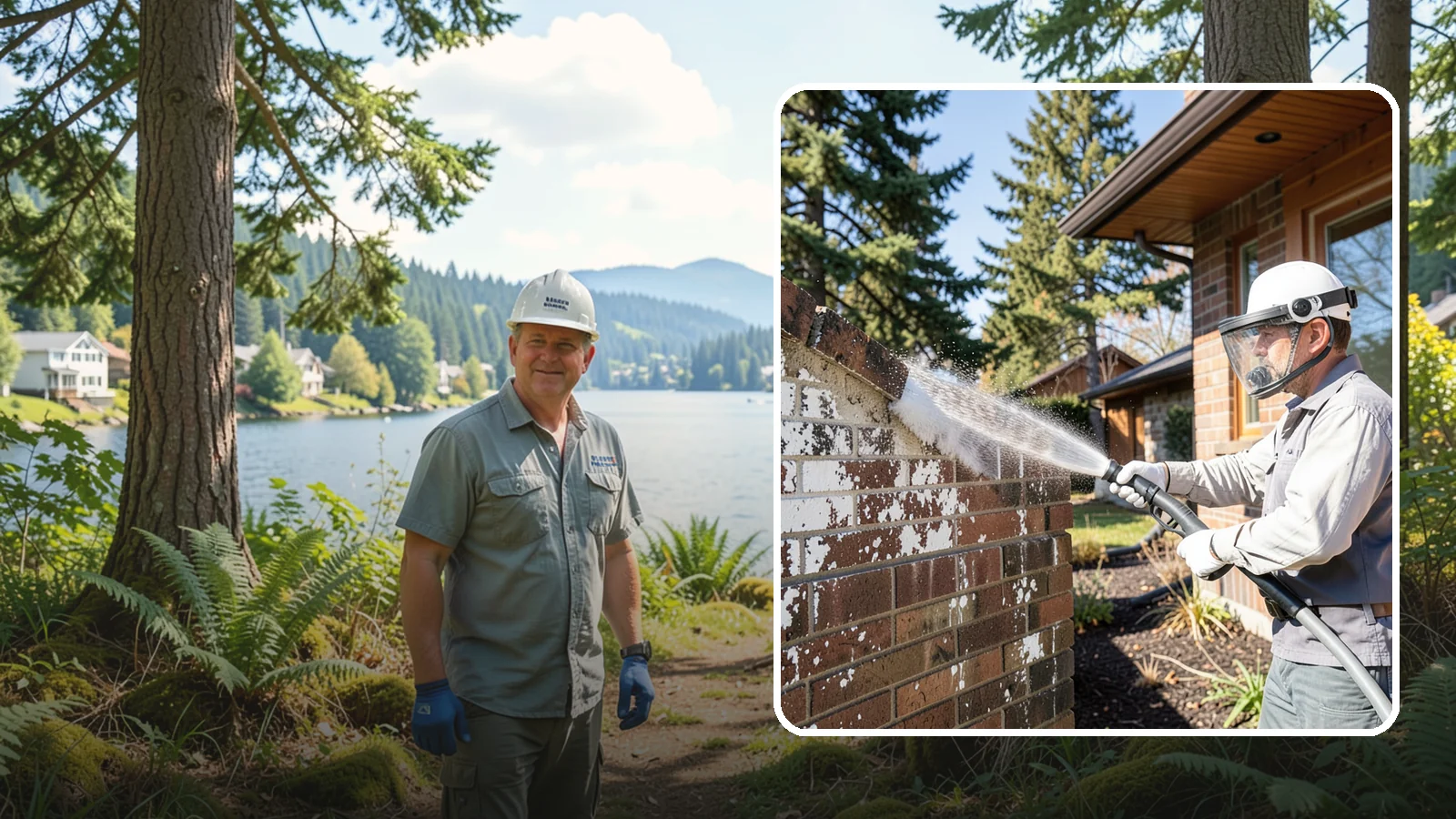 Efflorescence Removal in Milton, King County, WA - Dissolve and remove the white efflorescence crystals that Washington's wet climate pushes to the surface of masonry.