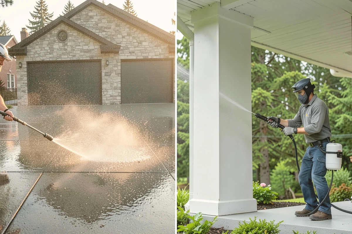 Efflorescence Removal in Milton, King County, WA - Dry-brush loose surface crystals from the masonry