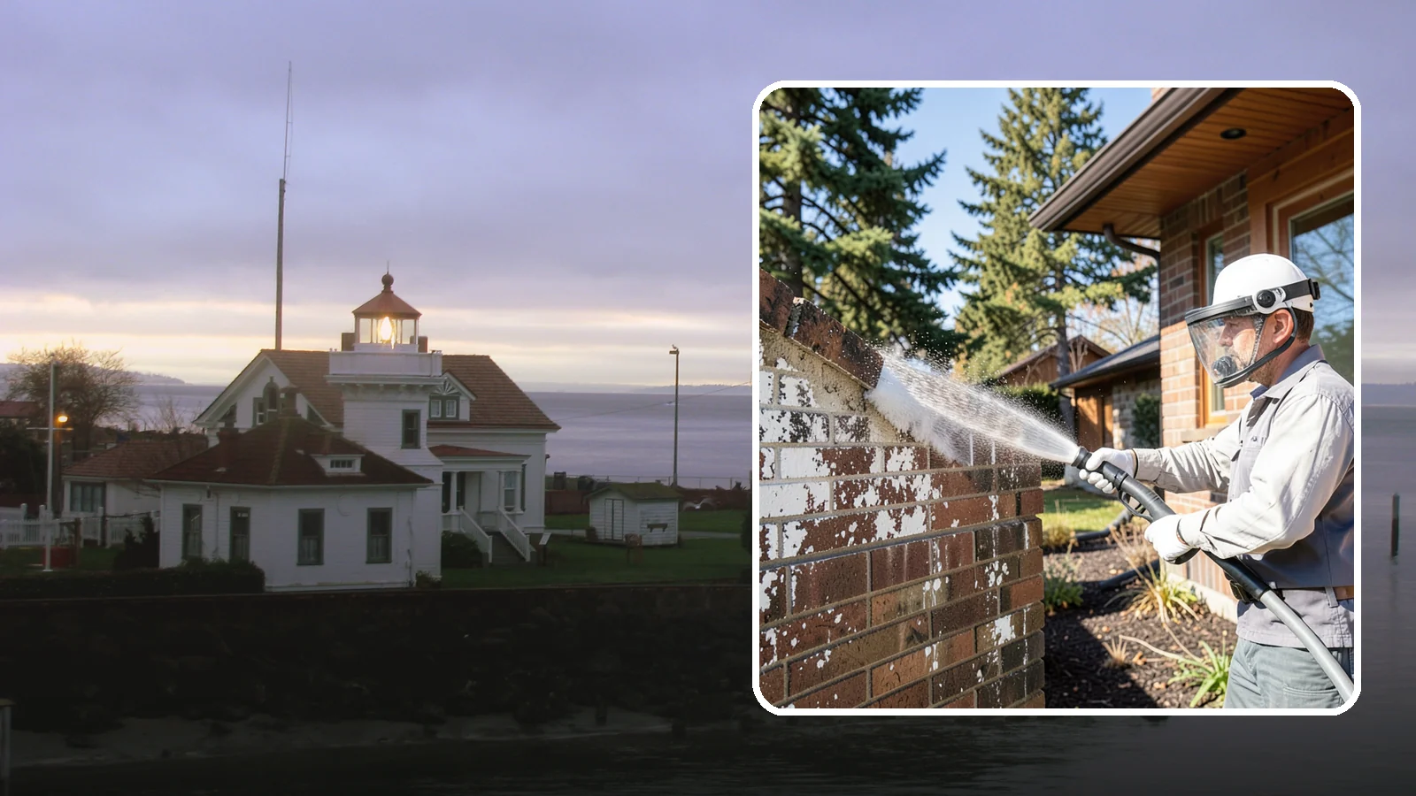 Efflorescence Removal in Mukilteo, Snohomish County, WA - Dissolve and remove the white efflorescence crystals that Washington's wet climate pushes to the surface of masonry.