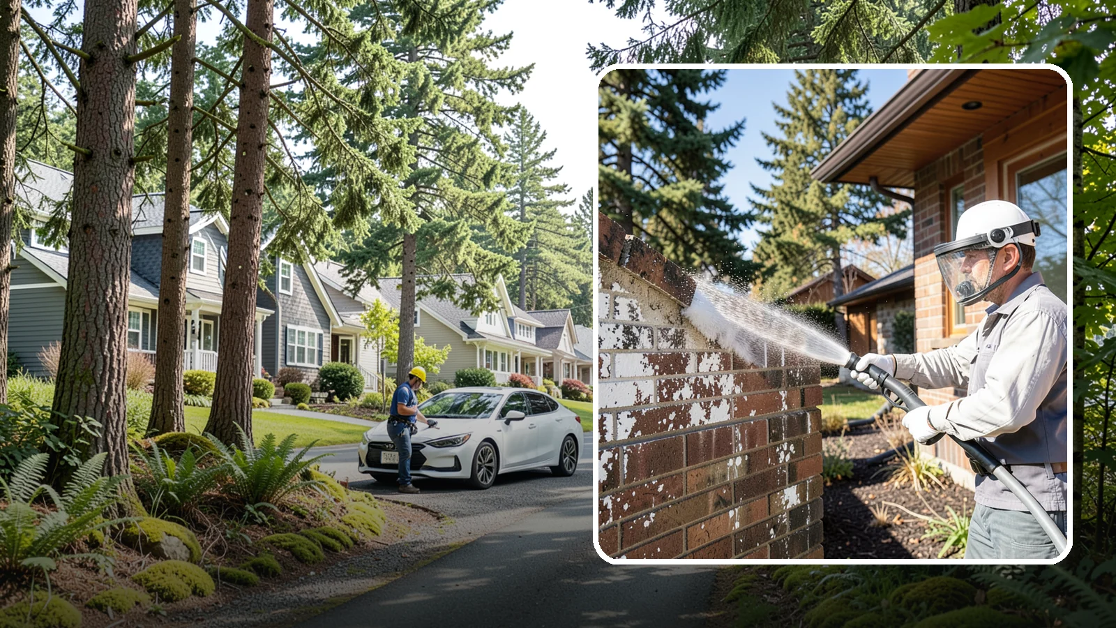 Efflorescence Removal in Normandy Park, King County, WA - Dissolve and remove the white efflorescence crystals that Washington's wet climate pushes to the surface of masonry.