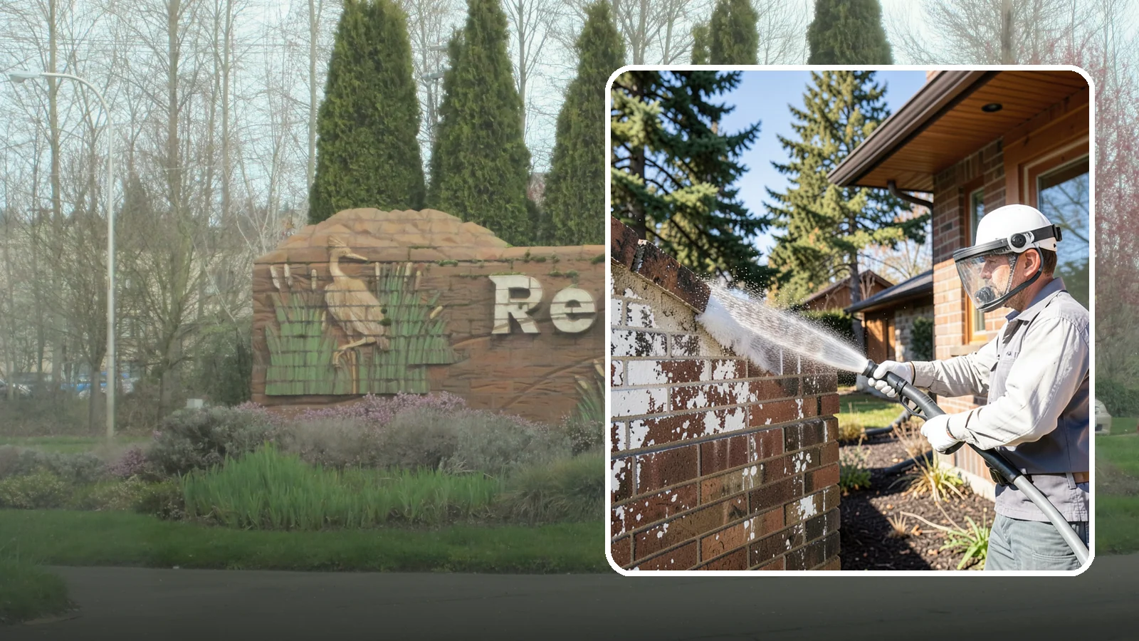 Efflorescence Removal in Renton, King County, WA - Dissolve and remove the white efflorescence crystals that Washington's wet climate pushes to the surface of masonry.