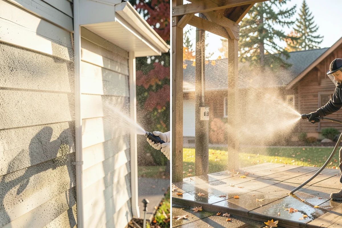 Efflorescence Removal in Renton, King County, WA - Dry-brush loose surface crystals from the masonry