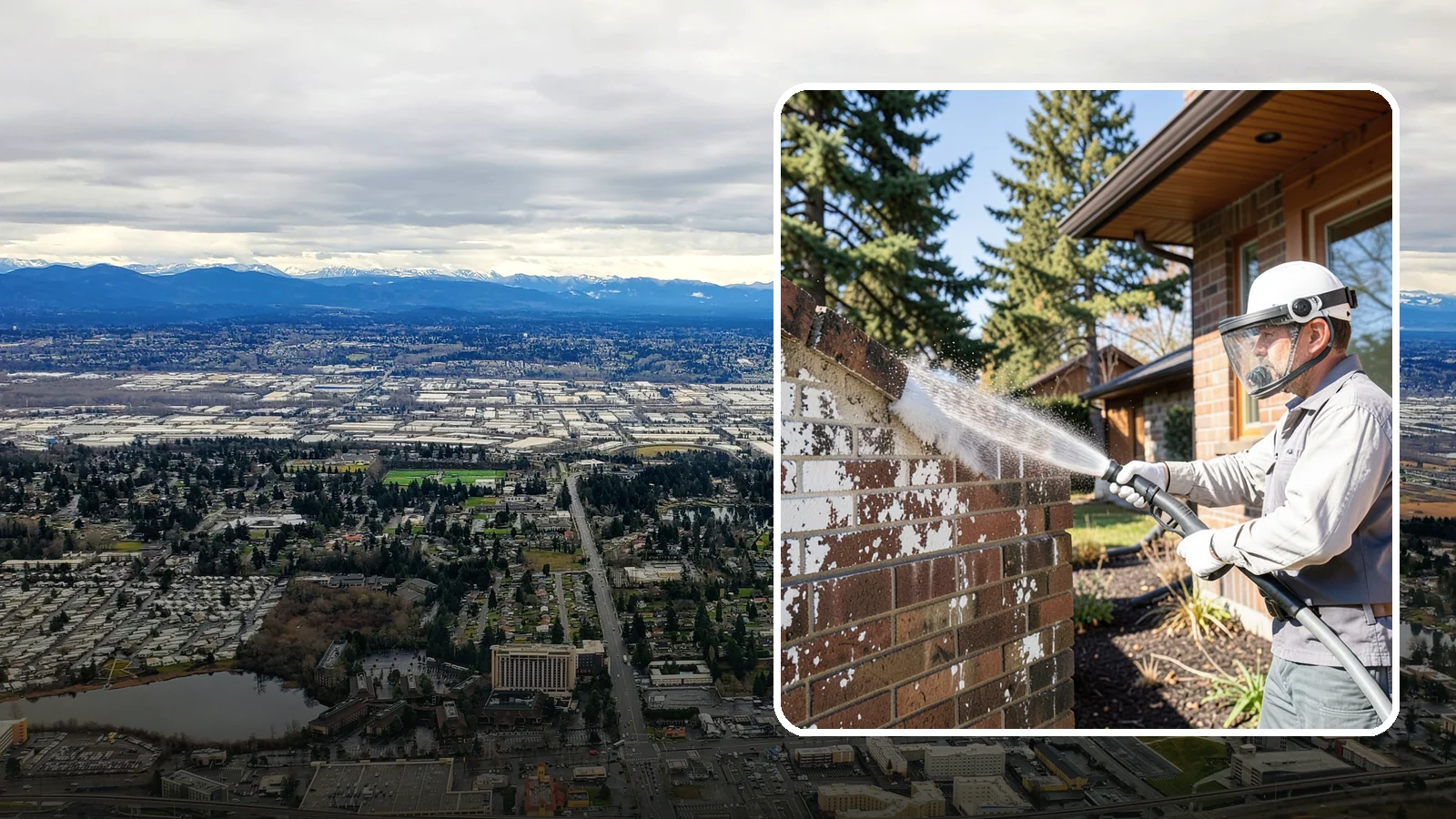 Efflorescence Removal in SeaTac, King County, WA - Dissolve and remove the white efflorescence crystals that Washington's wet climate pushes to the surface of masonry.
