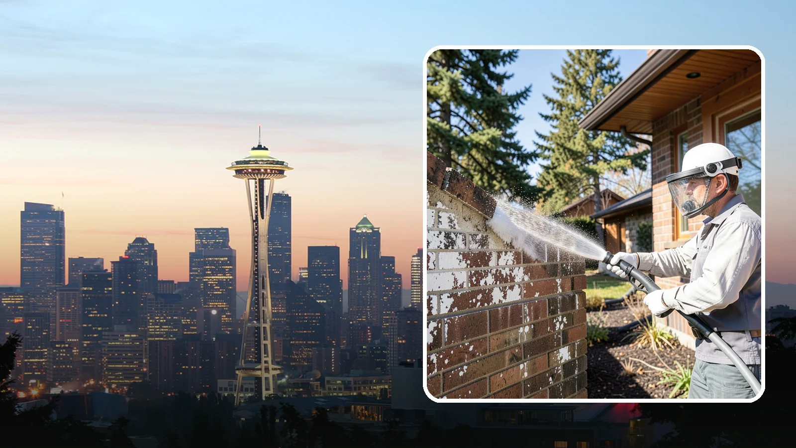 Efflorescence Removal in Seattle, King County, WA - Dissolve and remove the white efflorescence crystals that Washington's wet climate pushes to the surface of masonry.