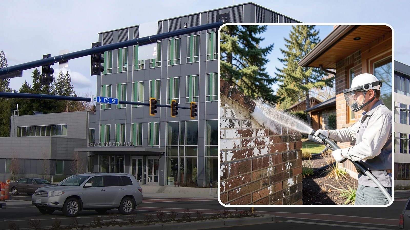 Efflorescence Removal in Shoreline, King County, WA - Dissolve and remove the white efflorescence crystals that Washington's wet climate pushes to the surface of masonry.
