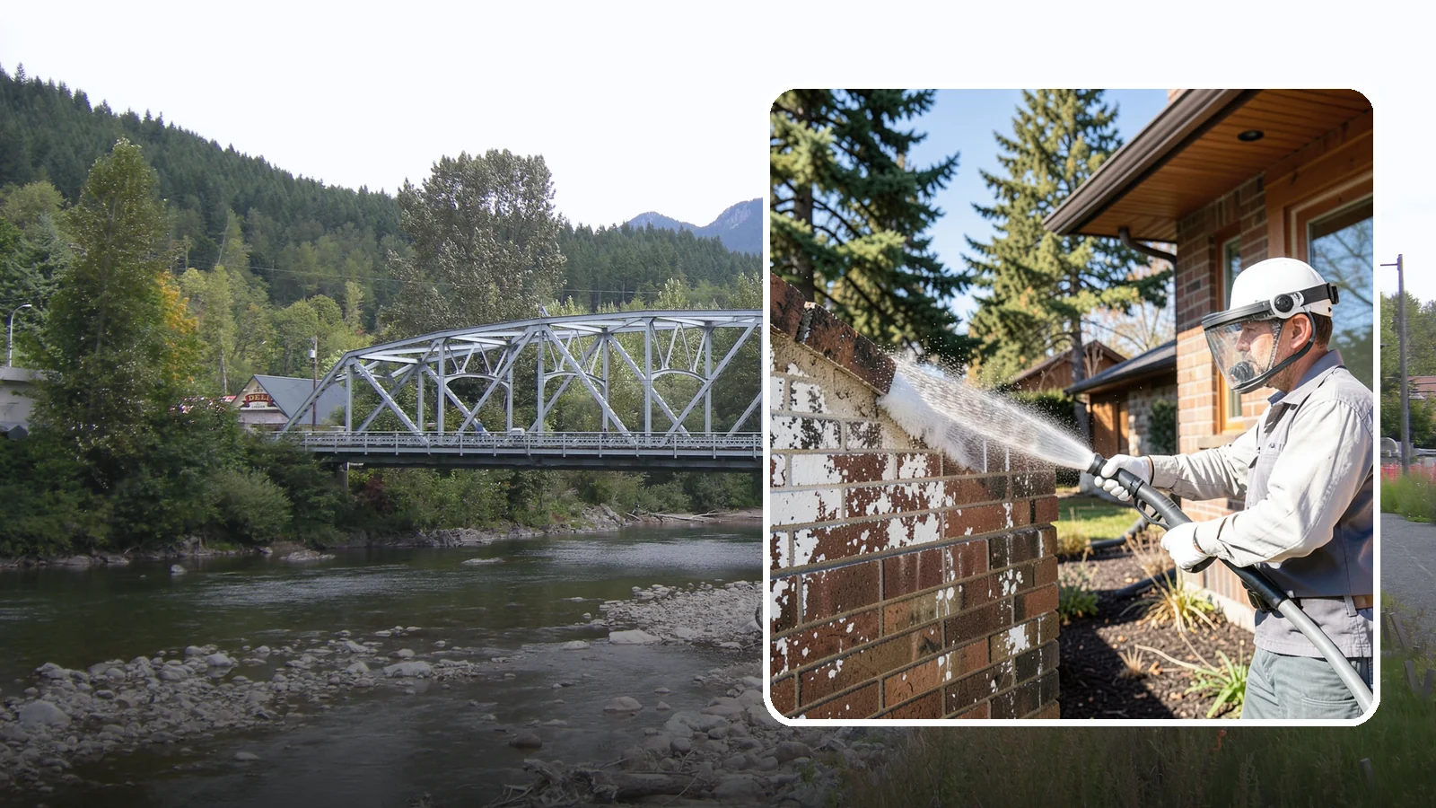 Efflorescence Removal in Skykomish, King County, WA - Dissolve and remove the white efflorescence crystals that Washington's wet climate pushes to the surface of masonry.