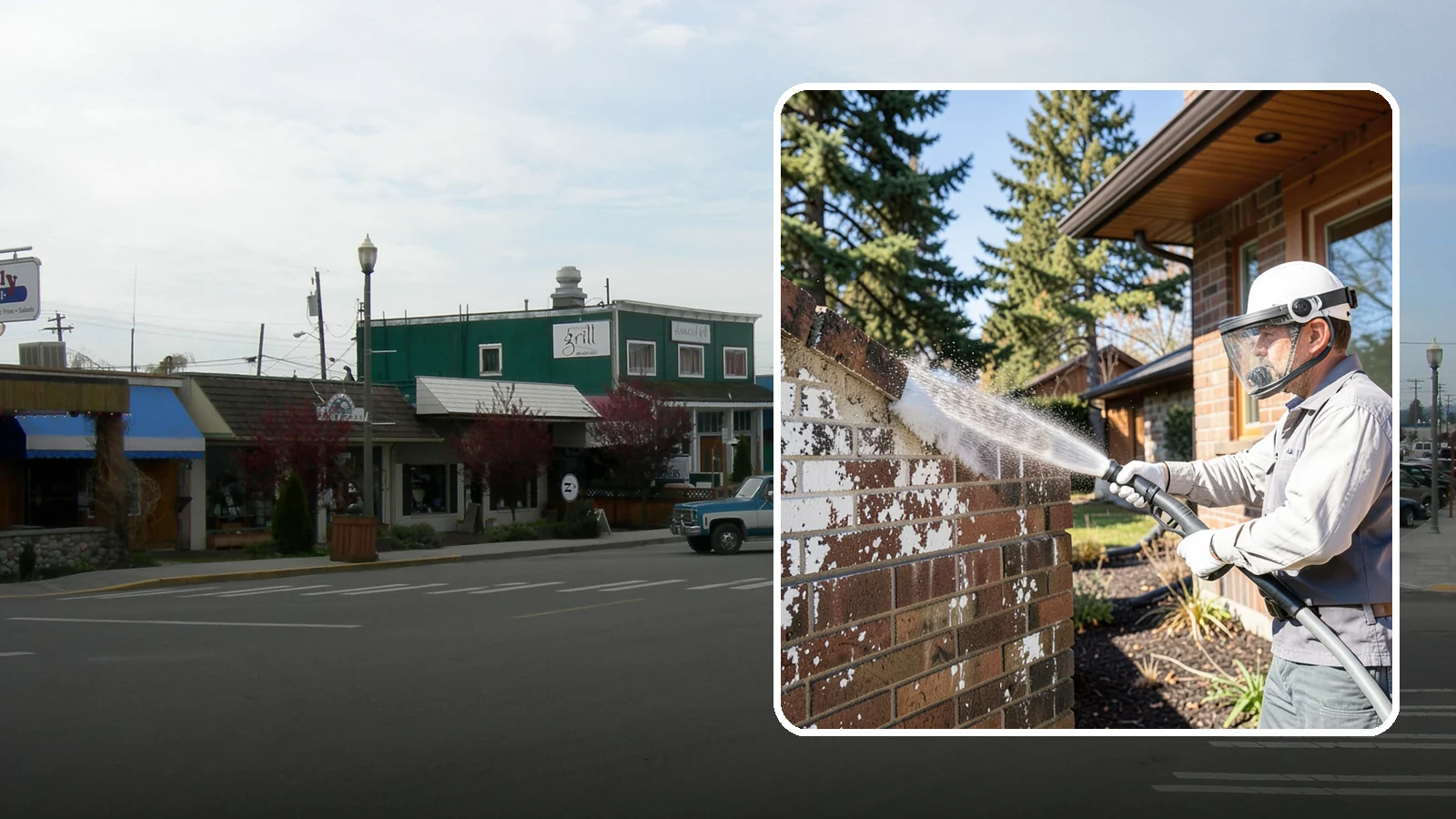 Efflorescence Removal in Stanwood, Snohomish County, WA - Dissolve and remove the white efflorescence crystals that Washington's wet climate pushes to the surface of masonry.