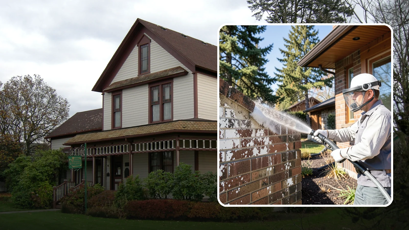 Efflorescence Removal in Sumner, Pierce County, WA - Dissolve and remove the white efflorescence crystals that Washington's wet climate pushes to the surface of masonry.