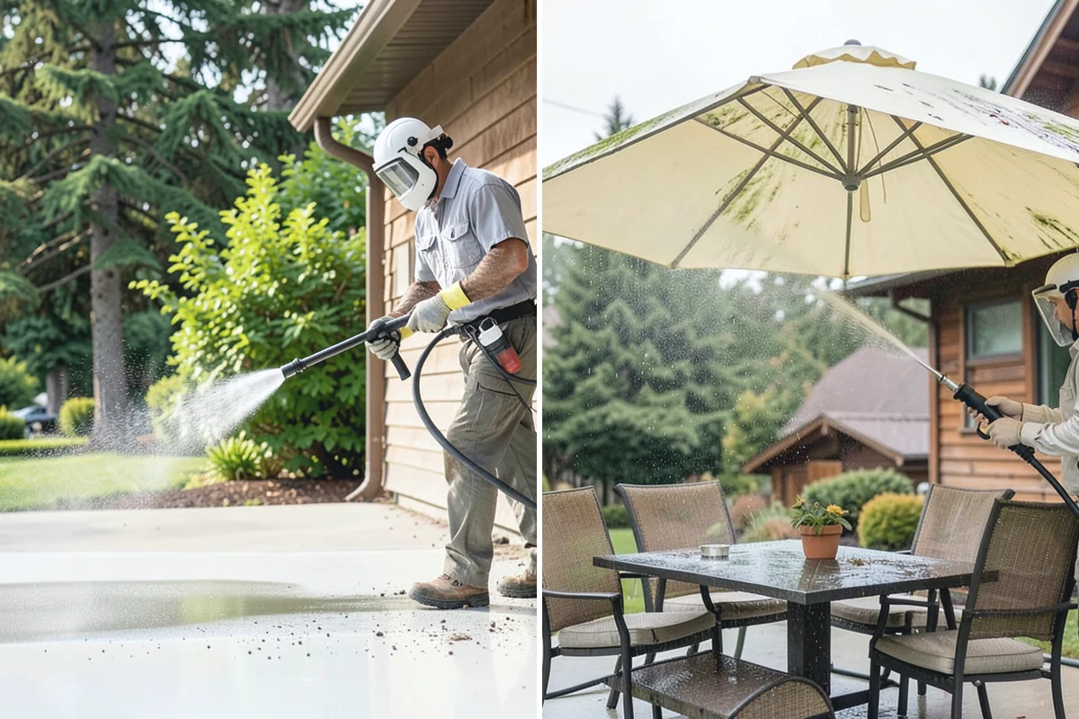 Efflorescence Removal in Sumner, Pierce County, WA - Dry-brush loose surface crystals from the masonry