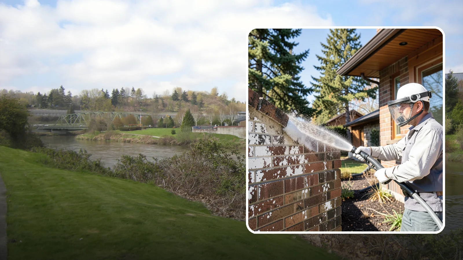 Efflorescence Removal in Tukwila, King County, WA - Dissolve and remove the white efflorescence crystals that Washington's wet climate pushes to the surface of masonry.