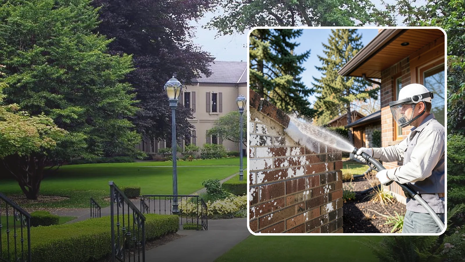 Efflorescence Removal in Woodinville, King County, WA - Dissolve and remove the white efflorescence crystals that Washington's wet climate pushes to the surface of masonry.